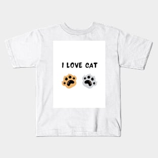 I love cat typography illustration design Kids T-Shirt